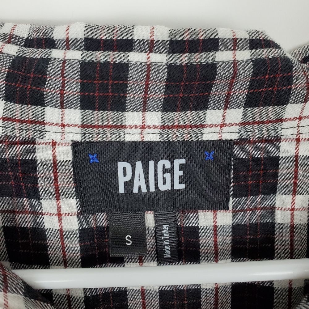 PAIGE Hunter Plaid Shirt Slim Fit Dual Chest Flap Pockets Button Down Cotton Men - Picture 5 of 8